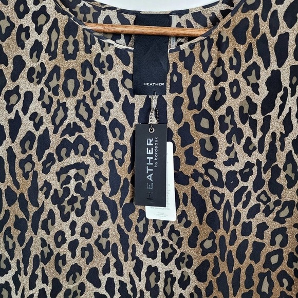 NWT Heather by Bordeaux Leopard Shift Flowy Dress Size Medium - Picture 3 of 6